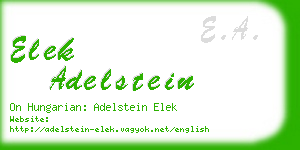 elek adelstein business card